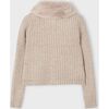 Faux Fur Collared Cardigan, Beige - Cardigans - 3