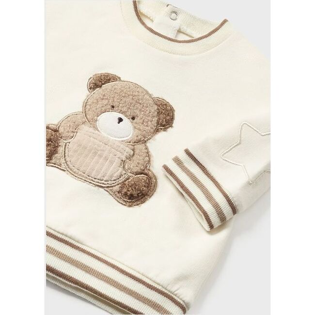 Teddy Bear Graphic Sweater, Beige - Sweaters - 3