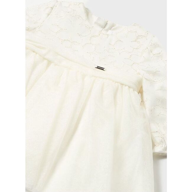 Embroidered Tulle Dress, White - Dresses - 2
