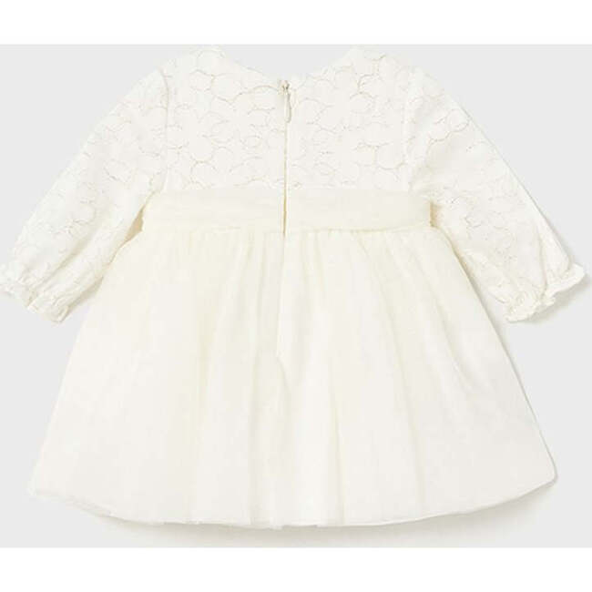 Embroidered Tulle Dress, White - Dresses - 3