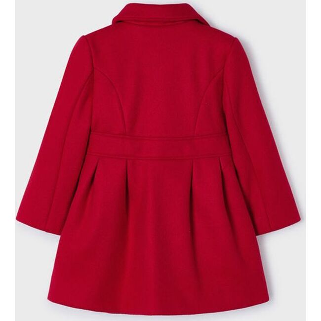 Collared Winter Overcoat, Red - Coats - 3