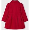 Collared Winter Overcoat, Red - Coats - 3