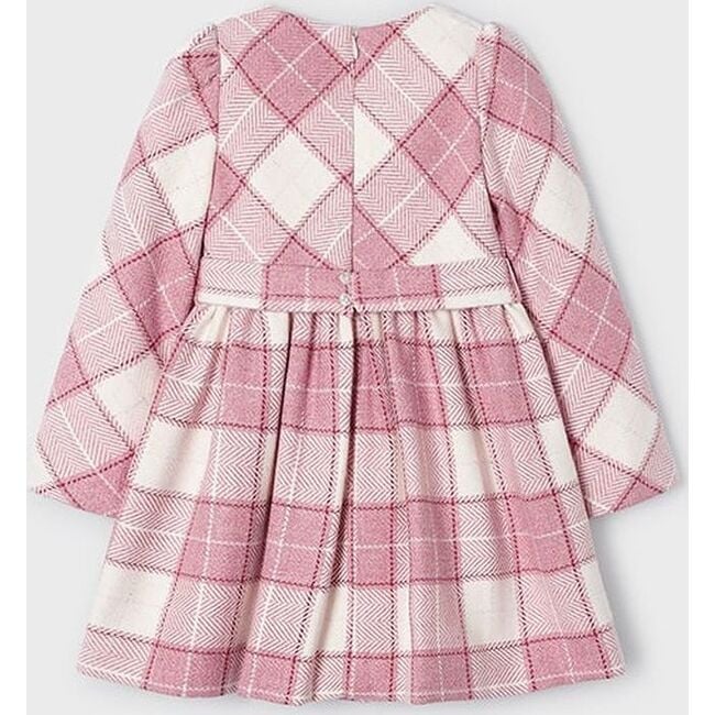 Bow Plaid Dress, Pink - Dresses - 3