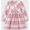 Bow Plaid Dress, Pink - Dresses - 3