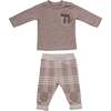 Tiger Plaid Outfit, Beige - Mixed Apparel Set - 1 - thumbnail