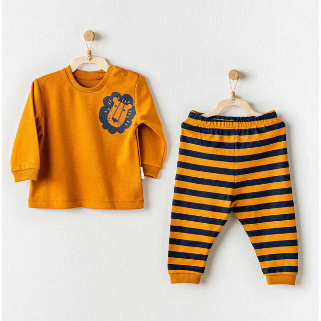 Tiger Graphic Outfit, Yellow - Mixed Apparel Set - 2