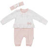 Kitten Bow Ruffle Babysuit & Headband, Pink - Bodysuits - 1 - thumbnail