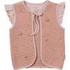 Floral Ruffle Vest, Pink - Vests - 1 - thumbnail