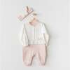 Kitten Bow Ruffle Babysuit & Headband, Pink - Bodysuits - 2