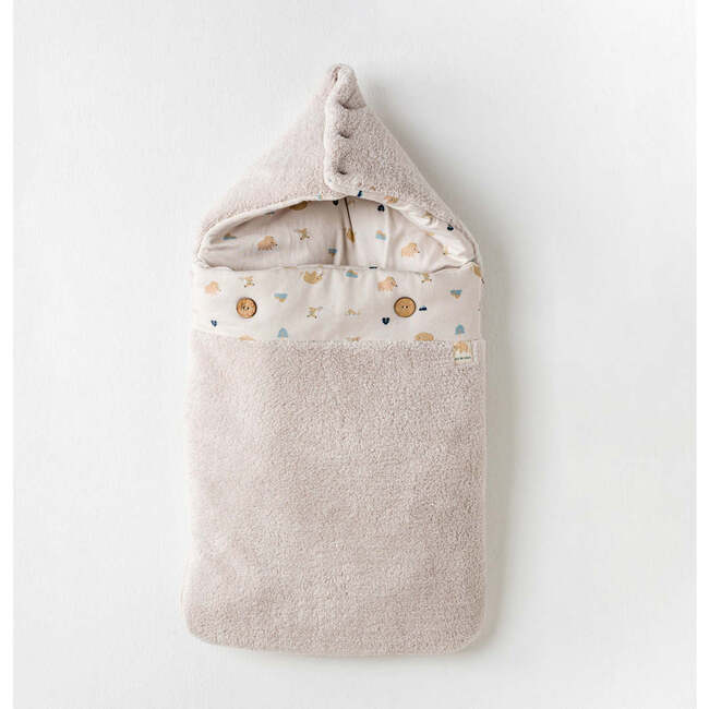 Bear Graphic Swaddle, Beige