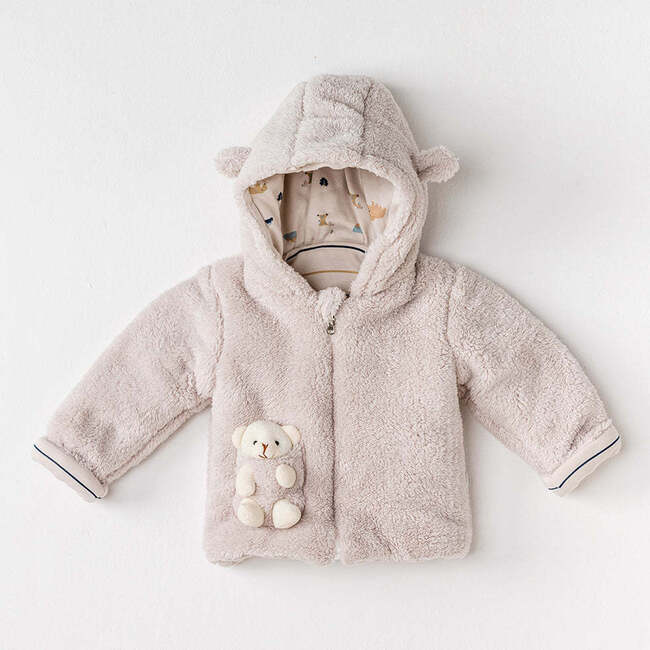 Hooded Bear Welsoft Coat, Beige - Coats - 2