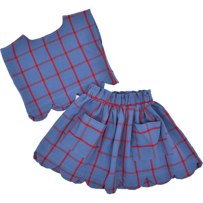 Magnolia Skirt Set in Steel Blue