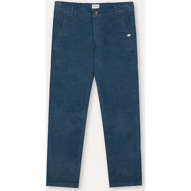Regular Fit Corduroy Trousers, Blue Denim