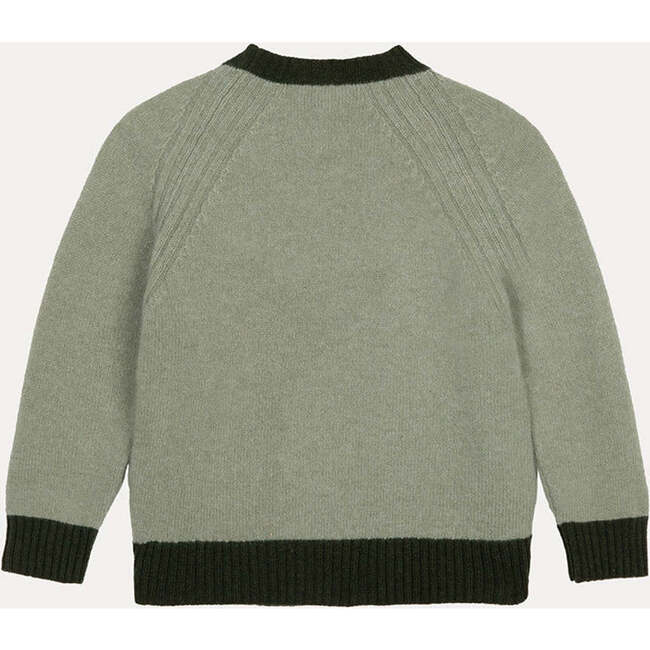 Merino Cashmere Crew Neck Sweater, Khaki & Green - Sweaters - 2