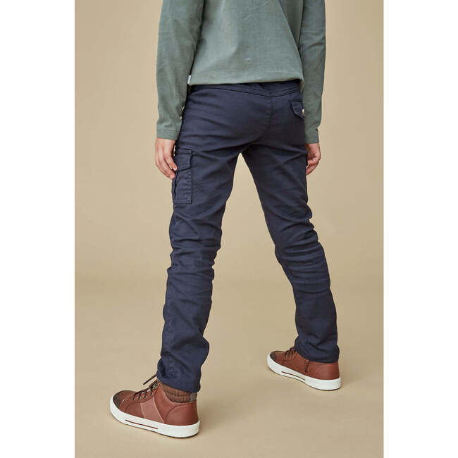 Regular Fit Cargo Trousers, Navy - Pants - 4