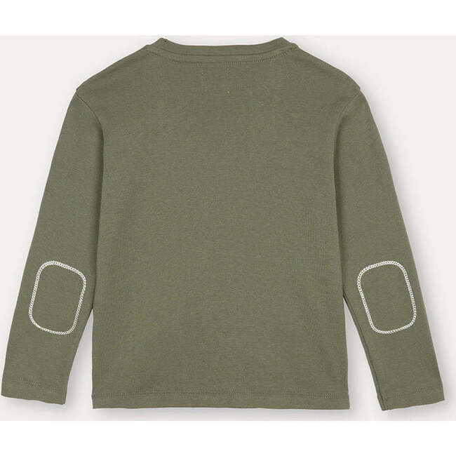 Crew Neck Long Sleeve T-Shirt, Khaki - T-Shirts - 2