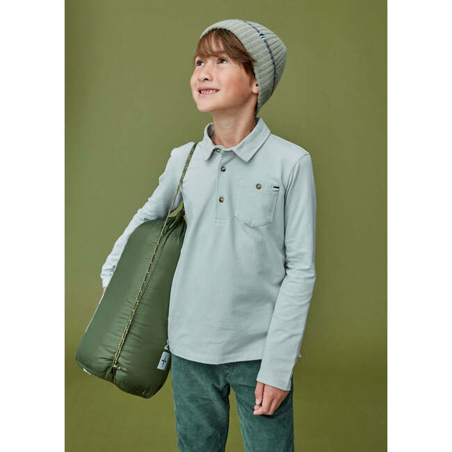 Long Sleeve Polo Shirt, Dolphin Grey - Polo Shirts - 3