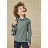 Long Sleeve Polo Shirt, Khaki - Polo Shirts - 3