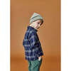 Plaid Long Sleeve Flannel Shirt, Navy - Shirts - 5