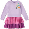 French Terry Print 2-Tier Tulle Sweatshirt Dress, Activism - Dresses - 1 - thumbnail