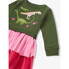 French Terry Print 2-Tier Tulle Sweatshirt Dress, Paleontology - Dresses - 2
