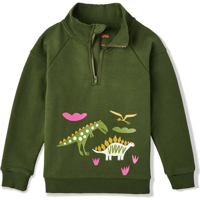 French Terry Print Half Zip Sweatshirt, Paleontology
