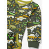 French Terry Print Sweatshirt Dress With Pockets, Paleontology - Dresses - 3