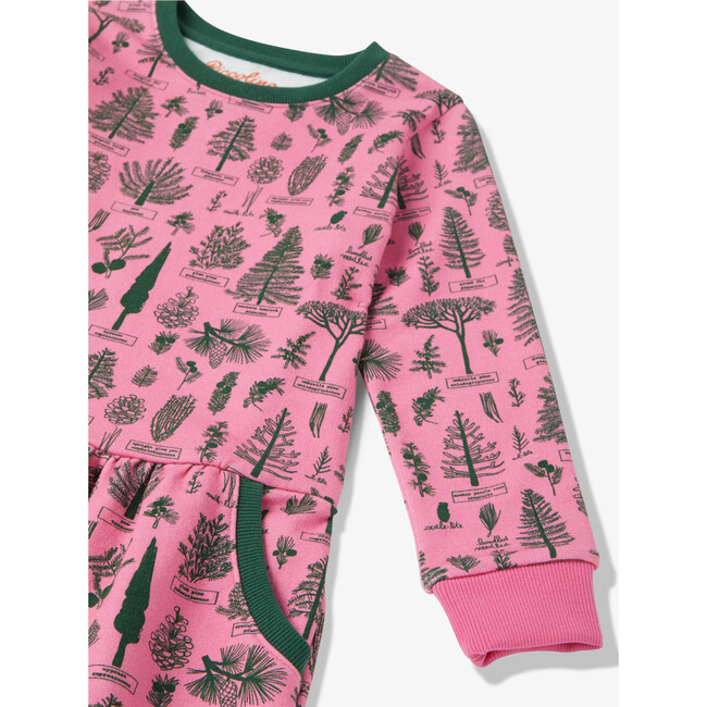 French Terry Print Sweatshirt Dress With Pockets, Botany - Dresses - 3