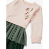 French Terry Print 2-Tier Tulle Sweatshirt Dress, Botany - Dresses - 3