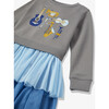 French Terry Print 2-Tier Tulle Sweatshirt Dress, Music - Dresses - 3