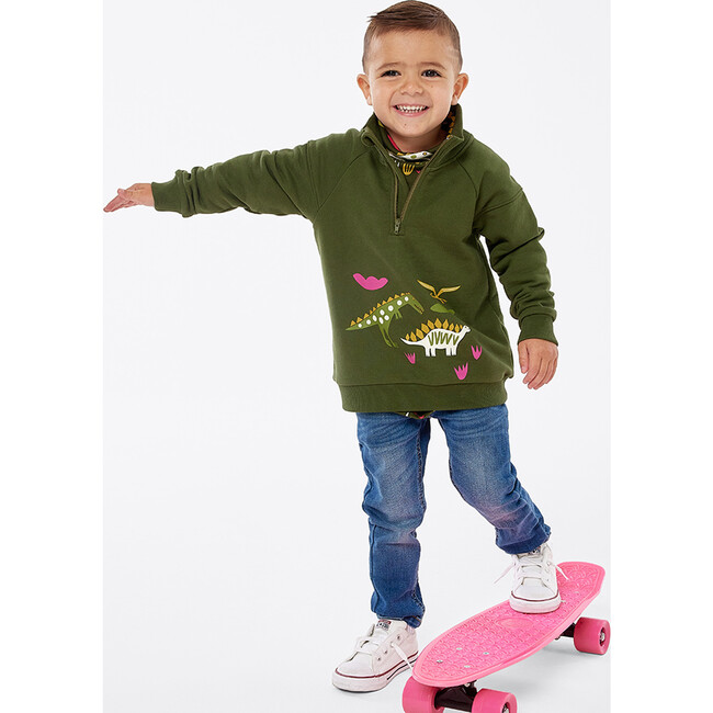 French Terry Print Half Zip Sweatshirt, Paleontology - Sweatshirts - 5