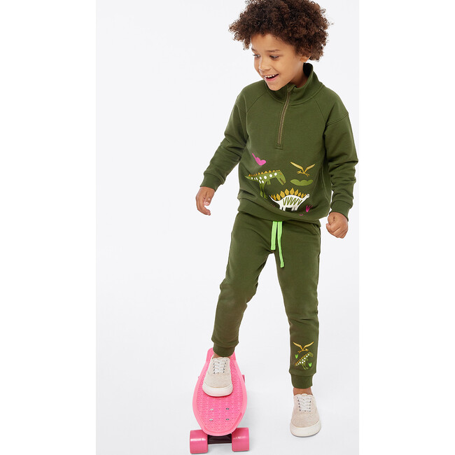 French Terry Print Half Zip Sweatshirt, Paleontology - Sweatshirts - 6