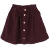 Graciela Corduroy Ruffle Waist Skirt, Burgundy - Skirts - 1 - thumbnail