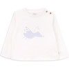 Birdie Round Neck Long Sleeve T-Shirt, White - T-Shirts - 1 - thumbnail