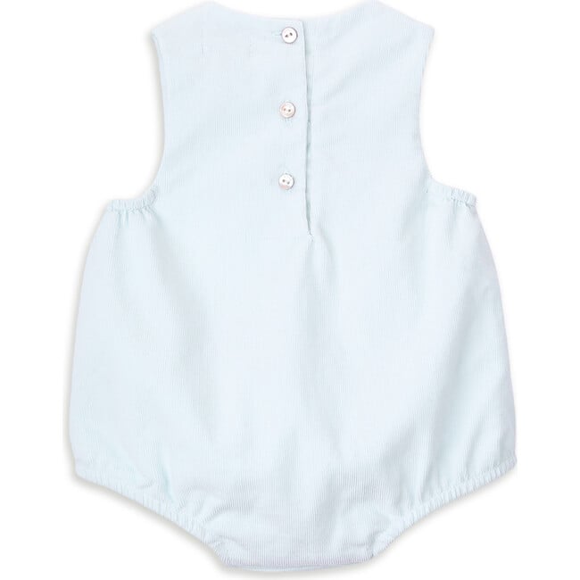 Abby Corduroy Round Neck Romper, Blue - Rompers - 2