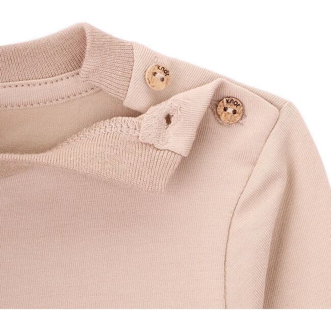 Bee Round Neck Long Sleeve T-Shirt, Beige - T-Shirts - 2