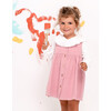 Baby Girl Corduroy Pinafore Dress, Pink - Dresses - 4