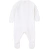 Newborn Knit Cotton Long Sleeve Overalls, White - Rompers - 3