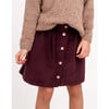 Graciela Corduroy Ruffle Waist Skirt, Burgundy - Skirts - 4