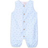 Acorn Sea Flannel Jumpsuit, Blue - Rompers - 1 - thumbnail