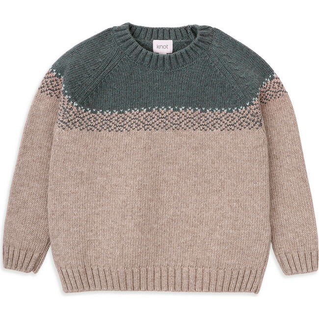 Mountain Knit Long Sleeve Sweater, Beige