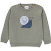Snail Knit Long Sleeve Sweater, Green - Sweaters - 1 - thumbnail