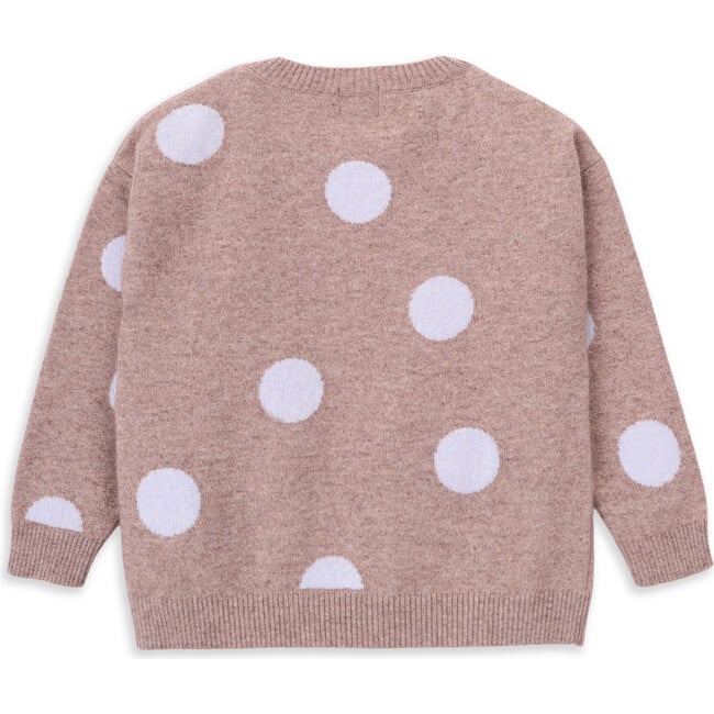 Sand Dots Knit Long Sleeve Sweater, Dots - Sweaters - 3