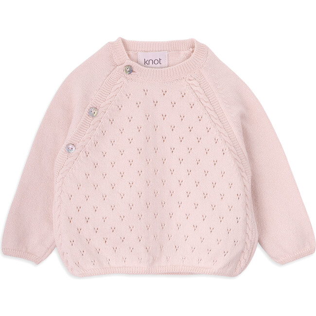 Newborn Cotton Long Sleeve Sweater, Pink
