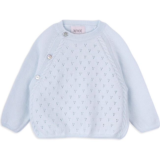 Newborn Cotton Long Sleeve Sweater, Blue