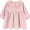 Ema Ruffle Neck Collar Long Sleeve Corduroy Dress, Pink - Dresses - 2