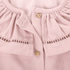 Ema Ruffle Neck Collar Long Sleeve Corduroy Dress, Pink - Dresses - 3