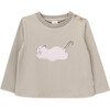 Kitten Round Neck Long Sleeve T-Shirt, Green - T-Shirts - 1 - thumbnail