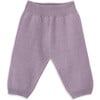 Baby Girl Jeth Knit High Waist Trousers, Pink - Pants - 1 - thumbnail