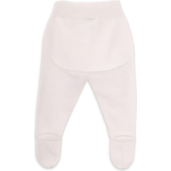 Newborn Cotton Knit Pants, White - Pants - 2